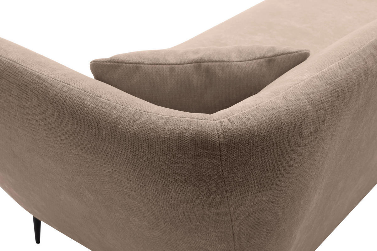 RÉCAMIERE Taupe Chenille Zierkissen, Rücken echt  - Taupe/Schwarz, KONVENTIONELL, Textil/Metall (224/70/97cm) - Hom`in