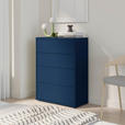 KOMMODE , 75/99/35 cm, 4 Schublade(n)  - Silberfarben/Dunkelblau, Trend, Holzwerkstoff/Kunststoff (75/99/35cm) - Carryhome