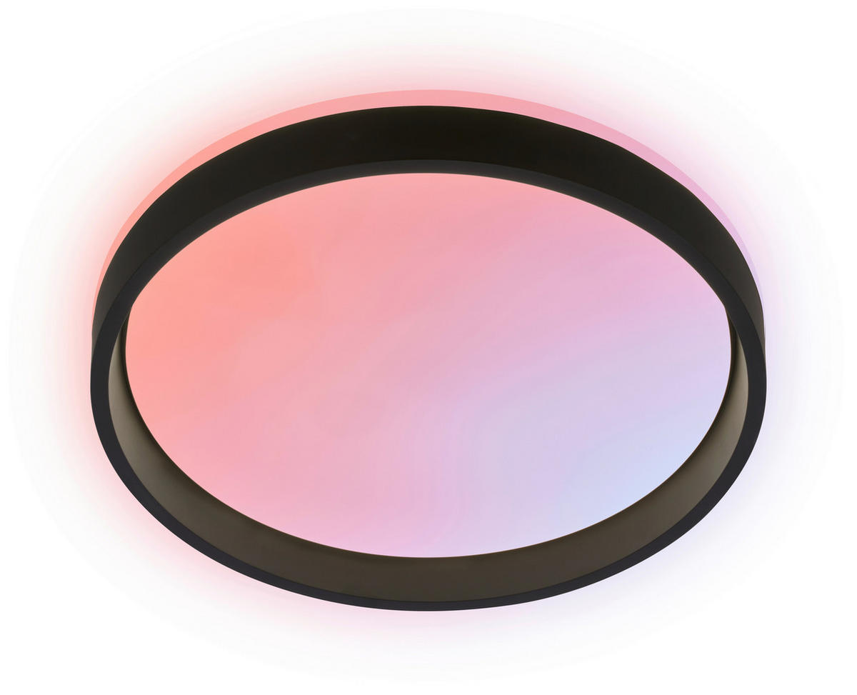 LED-DECKENLEUCHTE Aurie Glow 39/8 cm   - Schwarz, KONVENTIONELL, Kunststoff (39/8cm) - Briloner