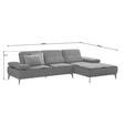 ECKSOFA in Mikrofaser Hellbraun  298/176 cm  - Hellbraun/Beige, Design, Textil/Metall (298/176cm) - Valnatura