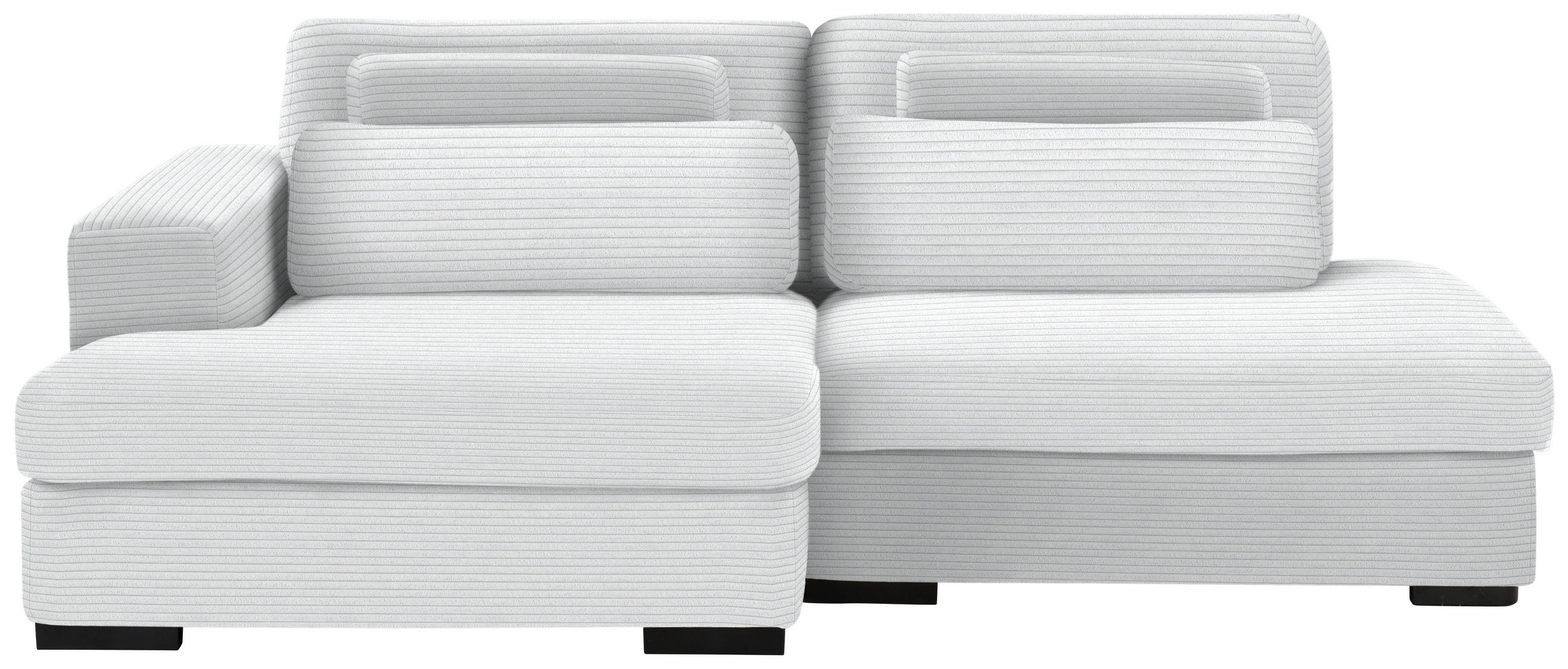 ECKSOFA in Cord, Velours Silberfarben  - Silberfarben/Schwarz, Design, Kunststoff/Textil (158/223cm) - Lomoco
