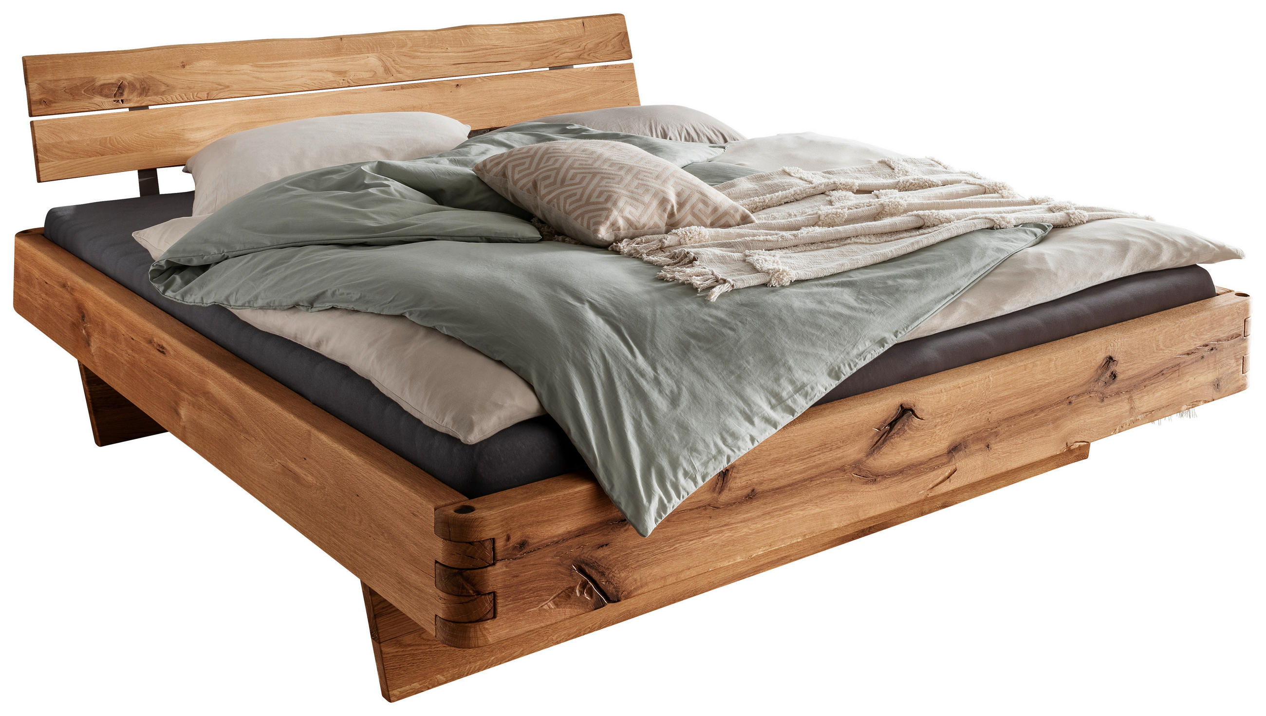 BALKENBETT 180/200 cm  in Wildeiche  - Wildeiche, Natur, Holz (180/200cm) - Valnatura