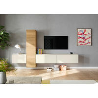 WOHNWAND  in Eichefarben, Magnolie  282/160/37 cm  - Eichefarben/Magnolie, Design, Holzwerkstoff (282/160/37cm) - Celina Home