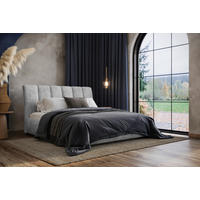 POLSTERBETT 140/200 cm  in Hellgrau  - Hellgrau, Modern, Holz/Holzwerkstoff (140/200cm) - MID.YOU
