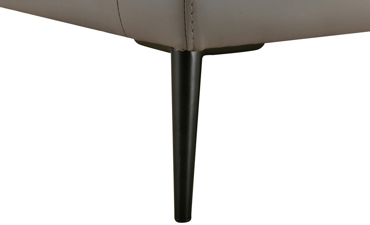 2-SITZER-SOFA Dunkelgrau Echtleder Lederlook  - Dunkelgrau/Schwarz, Design, Leder/Holz (195/87/90cm) - MID.YOU
