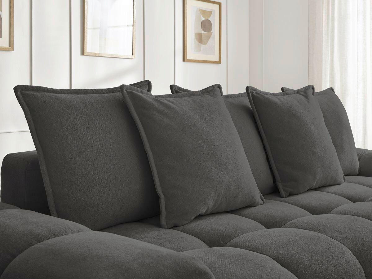 3-SITZER-SOFA EVEREST Struktur Schwarz  - Schwarz, MODERN, Kunststoff/Textil (278/90/115cm)