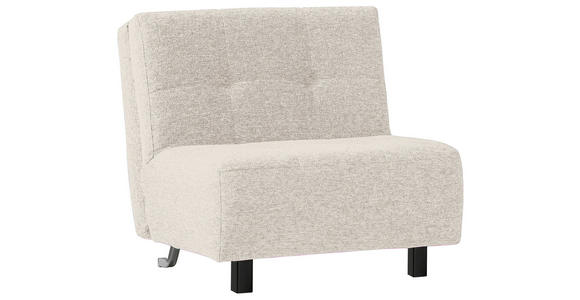 SCHLAFSESSEL Juice Flachgewebe Naturfarben Fußauswahl, Stoffauswahl, Liegefunktion  - Schwarz/Naturfarben, Design, Textil/Metall (85/92/102cm) - Novel