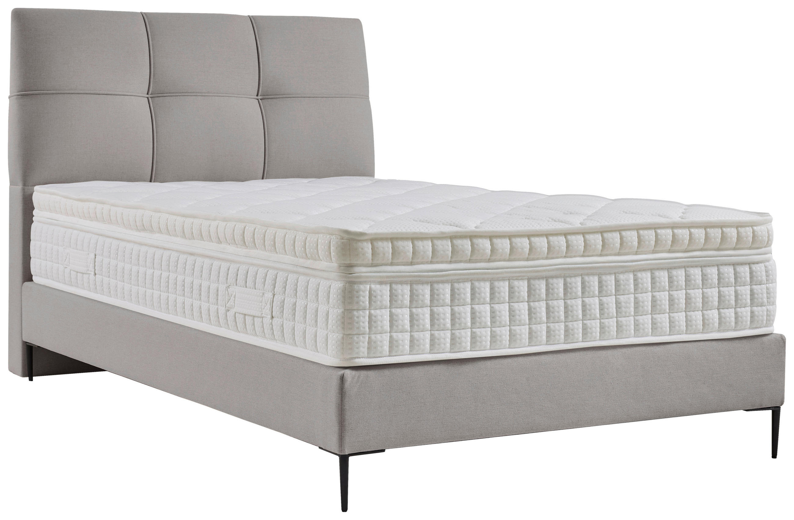 MID.YOU POSTEL BOXSPRING, 120/200 cm, textil, kompozitní dřevo, šedá
