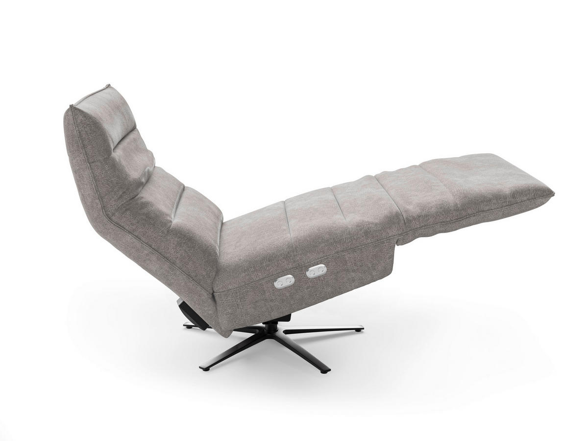 RELAXAČNÉ KRESLO, textil, sivá - čierna/sivá, Basics, kov/textil (80/109/98cm) - Sit & More