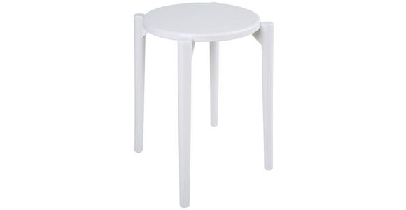 HOCKER in Kunststoff Weiß - Weiß, Trend, Kunststoff (30/46/30cm) - Ambia Home