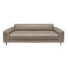 3-SITZER-SOFA  in Echtleder Greige   - Greige/Anthrazit, Design, Leder/Metall (230/70/109cm) - Johann Jakob