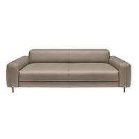 3-SITZER-SOFA  in Echtleder Greige   - Greige/Anthrazit, Design, Leder/Metall (230/70/109cm) - Johann Jakob