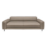 3-SITZER-SOFA  in Echtleder Greige   - Greige/Anthrazit, Design, Leder/Metall (230/70/109cm) - Johann Jakob