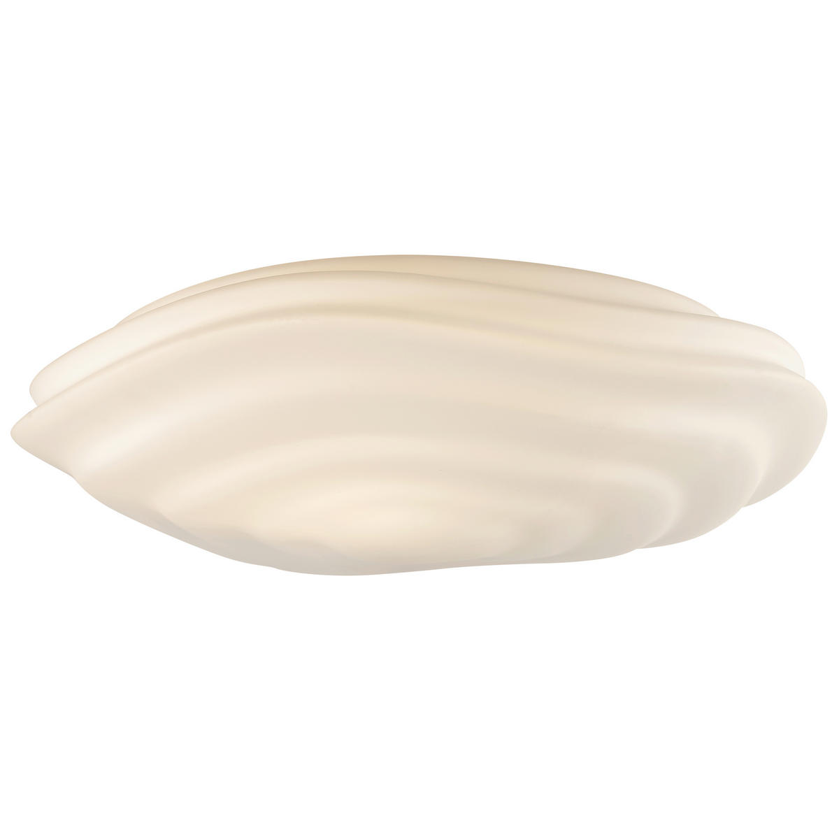 DECKENLEUCHTE Sand 40/13 cm   - Weiß, Design, Glas/Metall (40/13cm) - Brilliant