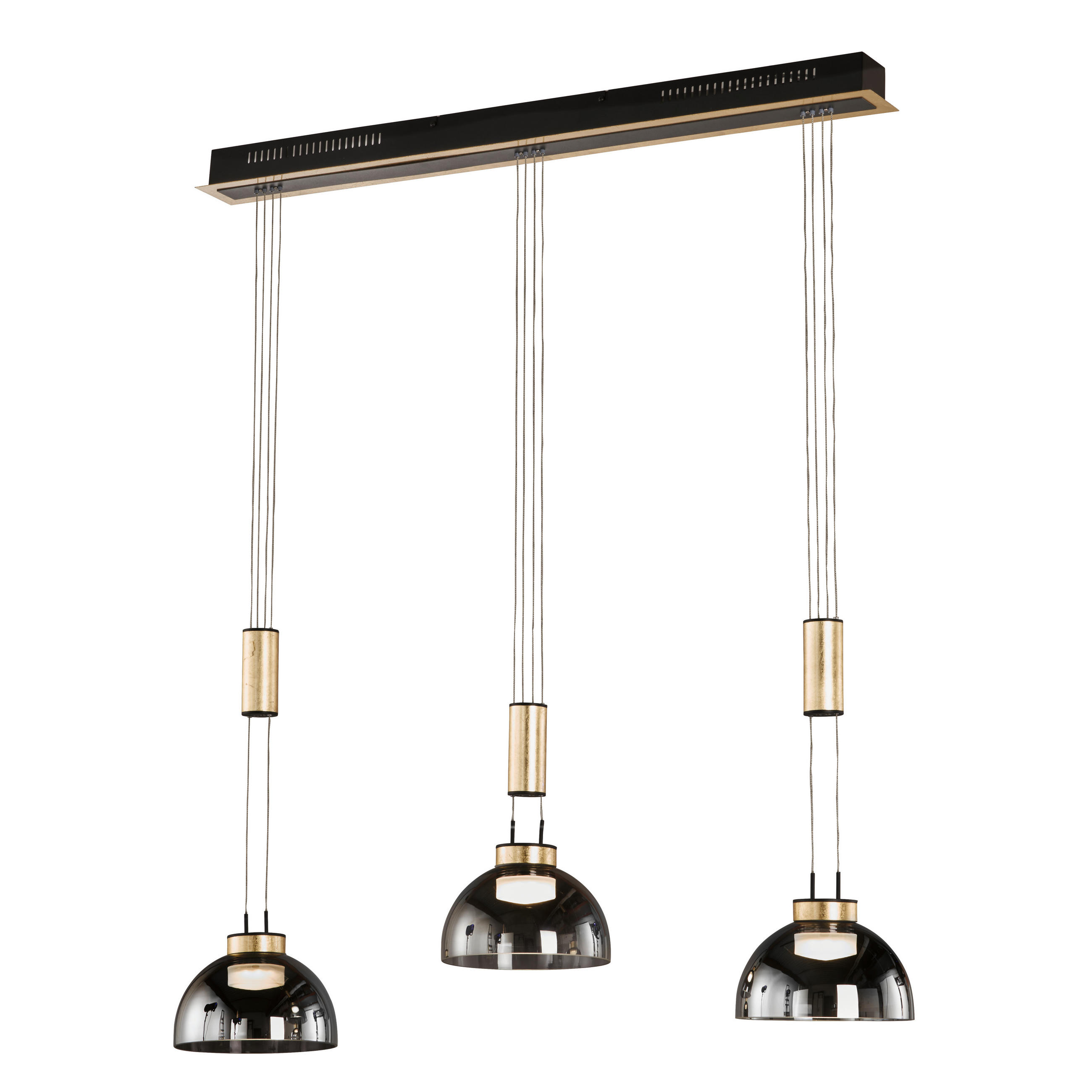 LED-PENDELLEUCHTE Avignon   - Goldfarben/Schwarz, KONVENTIONELL, Glas/Metall (20cm) - Fischer & Honsel