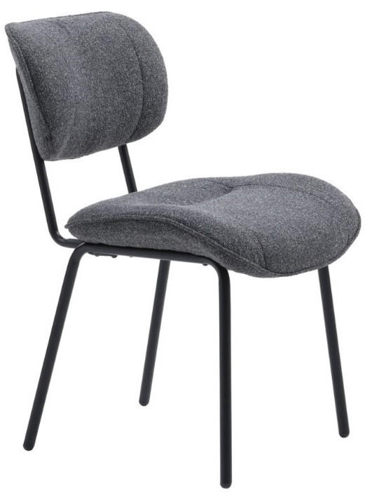 STOL bouclé  - svart/grå, Design, metall/textil (50/98/50cm) - Niels Andersson