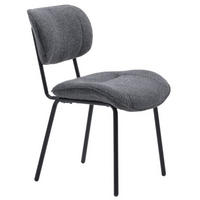 STOL bouclé  - svart/grå, Design, metall/textil (50/98/50cm) - Niels Andersson
