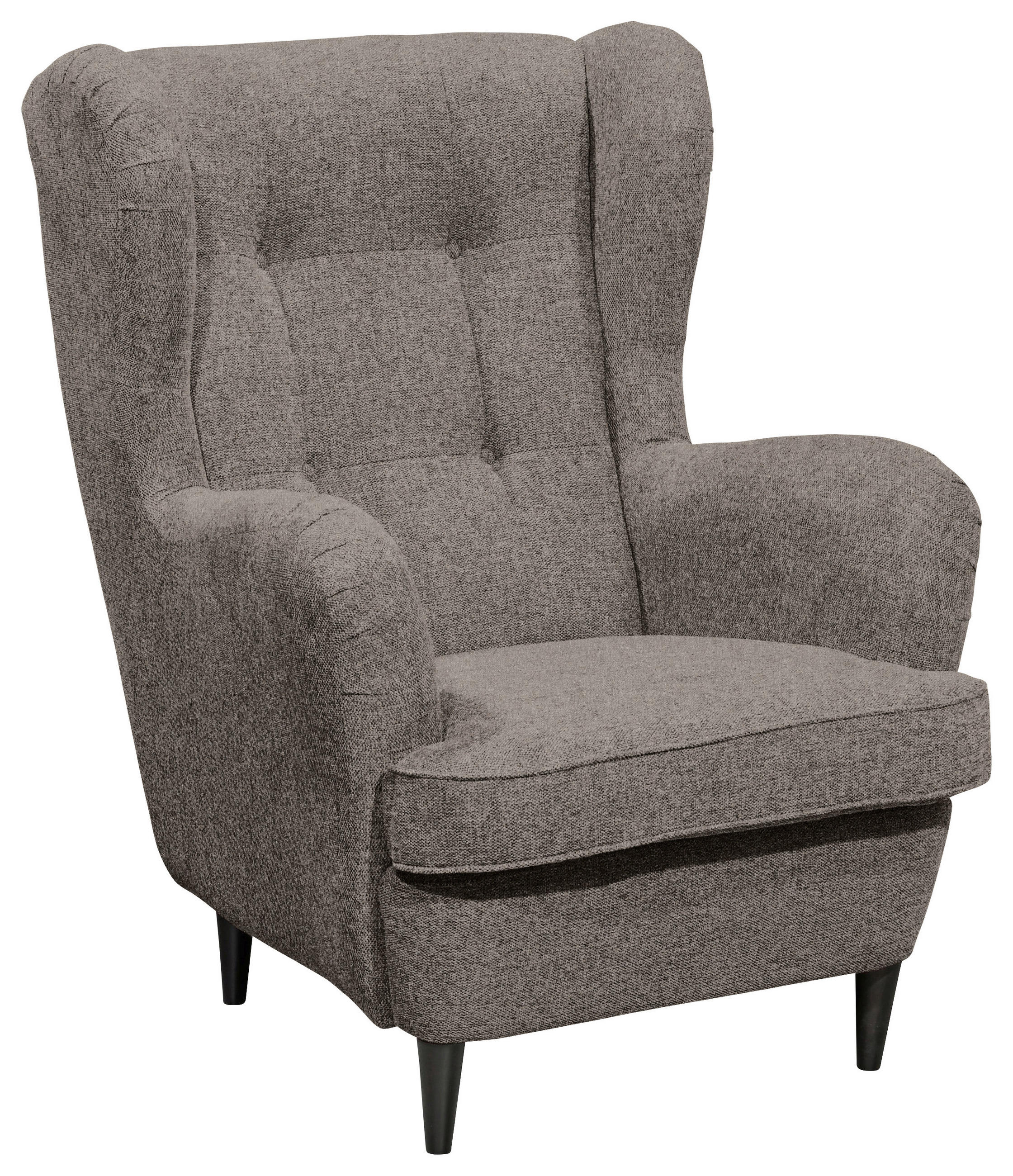 ÖRONLAPPSFÅTÖLJ i mikrovelour sandfärgad  - sandfärgad/svart, Basics, trä/textil (78/102/98cm) - MID.YOU