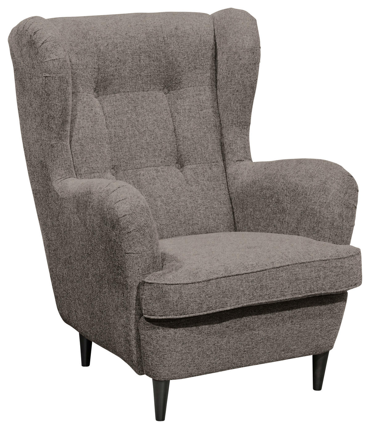 OHRENSESSEL Mikrovelours Sandfarben  - Sandfarben/Schwarz, Basics, Holz/Textil (78/102/98cm) - Carryhome