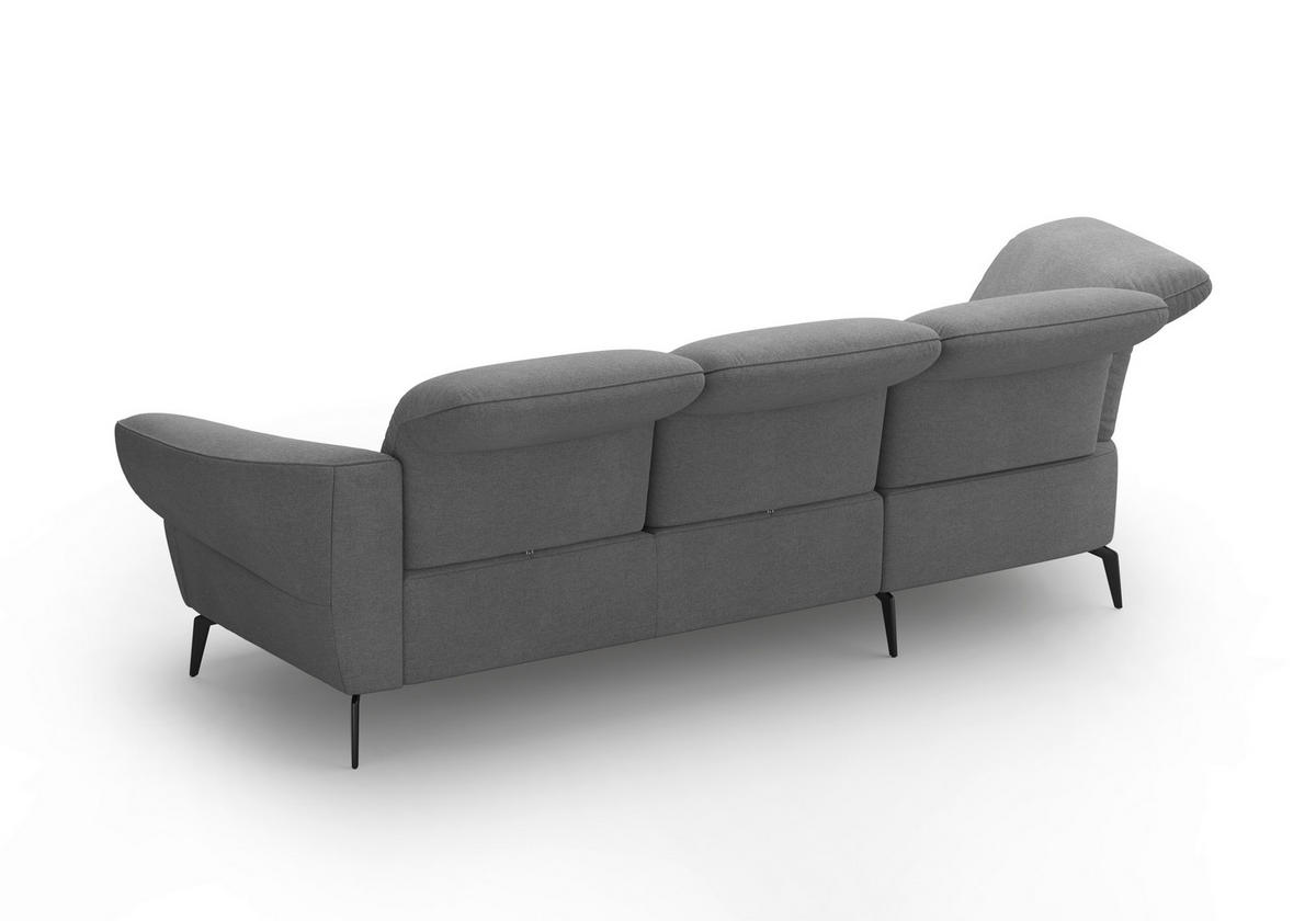 ECKSOFA in Mikrofaser Grau  - Schwarz/Grau, Modern, Textil/Metall (208/313cm) - Sit & More