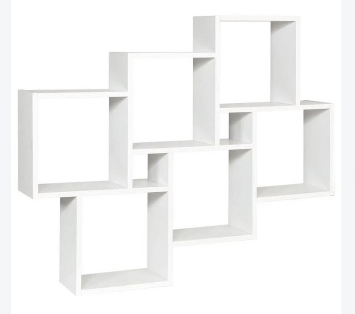 NÁSTĚNNÝ REGÁL, 82/95/16 cm - bílá, Konvenční, kompozitní dřevo (82/95/16cm) - MID.YOU