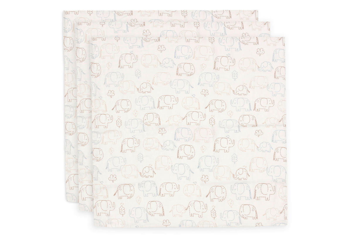 SET BOMBAŽNIH PLENIC  Elephant Tales   - večbarvno, Basics, tekstil (70/70cm) - JOLLEIN