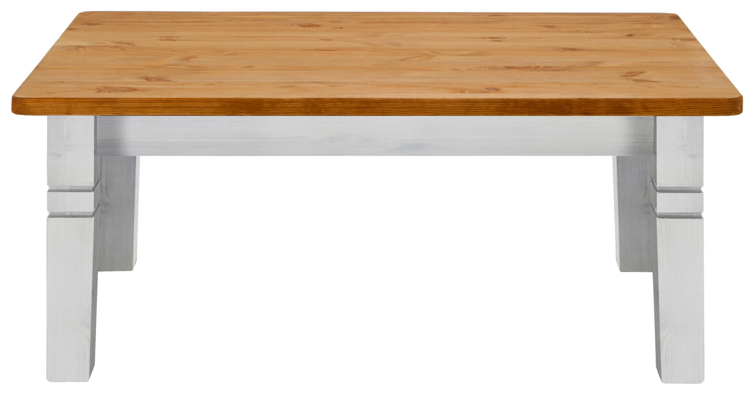 COUCHTISCH Kiefer massiv 120/78/46 cm rechteckig Weiß, Bernsteinfarben  - Bernsteinfarben/Weiß, ROMANTIK / LANDHAUS, Holz (120/78/46cm) - Boxxx