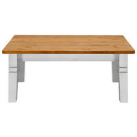 COUCHTISCH Kiefer massiv 120/78/46 cm rechteckig Weiß, Bernsteinfarben  - Bernsteinfarben/Weiß, ROMANTIK / LANDHAUS, Holz (120/78/46cm) - Boxxx