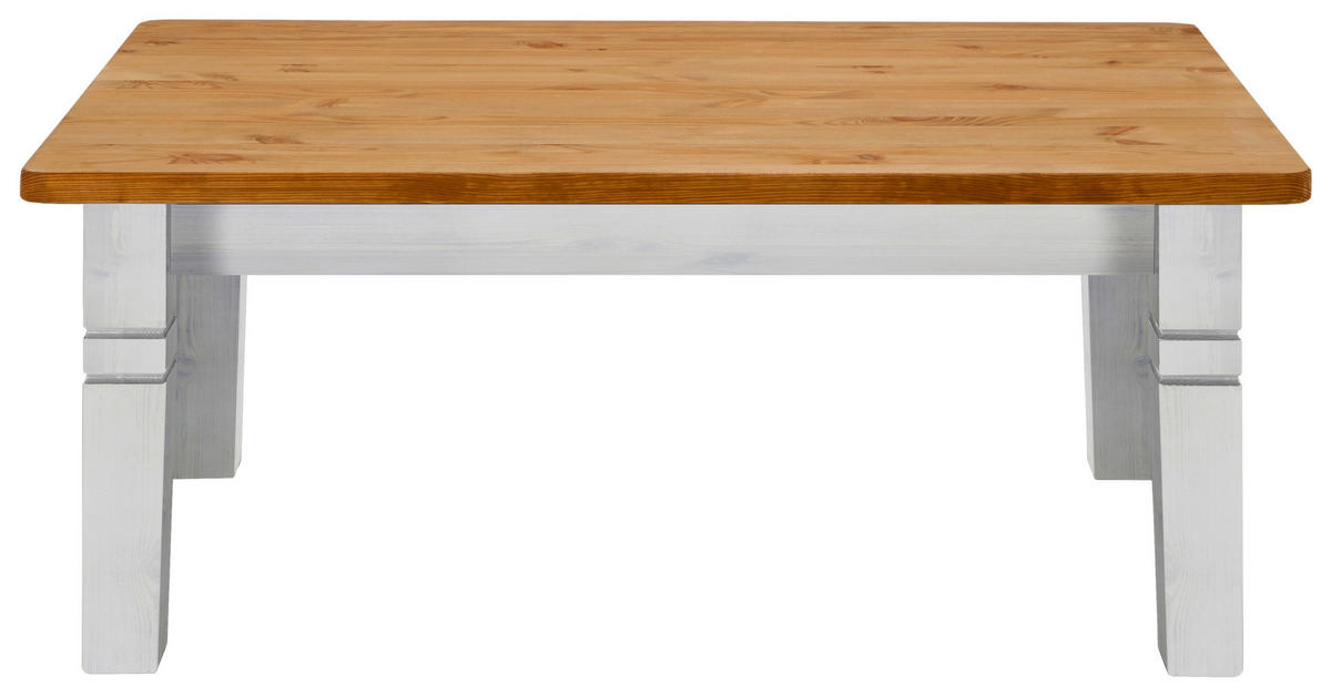 COUCHTISCH Kiefer massiv 120/78/46 cm rechteckig Weiß, Bernsteinfarben  - Bernsteinfarben/Weiß, ROMANTIK / LANDHAUS, Holz (120/78/46cm) - Boxxx