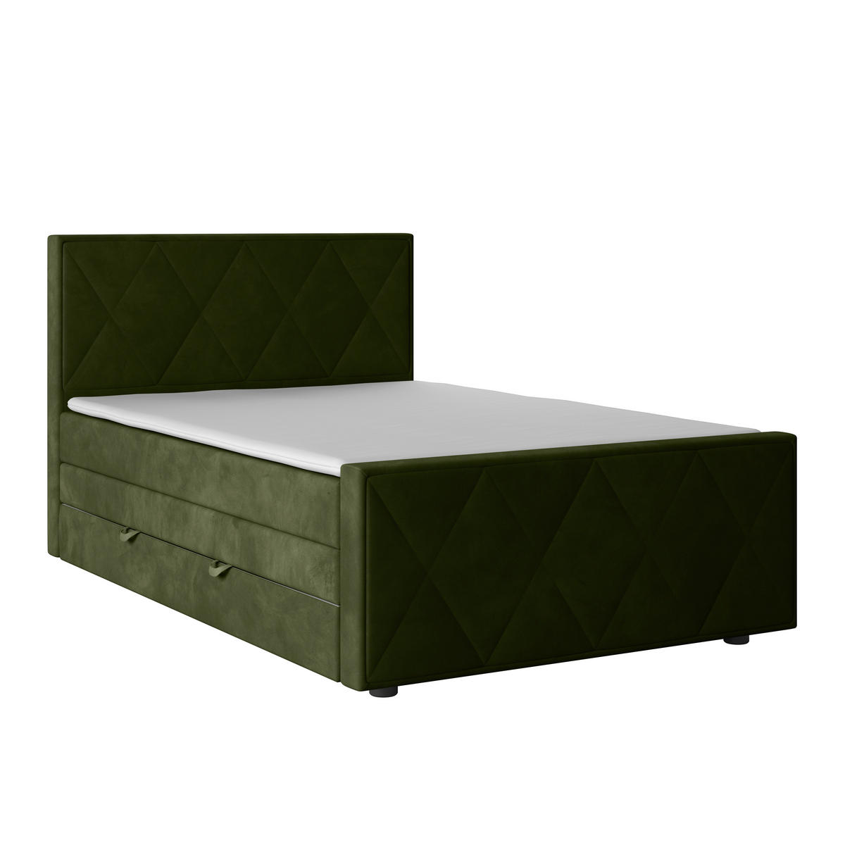 BOXSPRINGBETT 140/200 cm  in Grün  - Grün, MODERN, Holz/Kunststoff (140/200cm) - MID.YOU