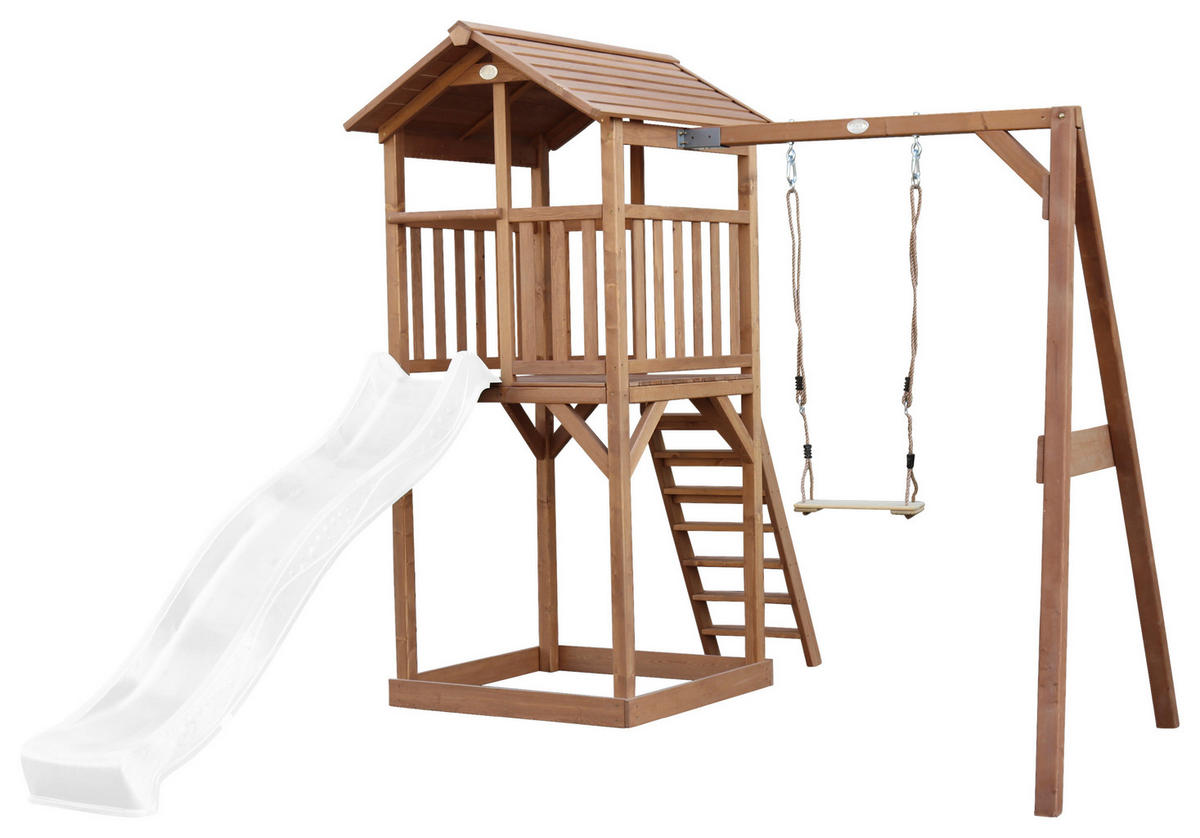 SPIELTURM 283,6/241,9/349 cm  - Weiss/Braun, Konventionell, Holz/Kunststoff (283,6/241,9/349cm)