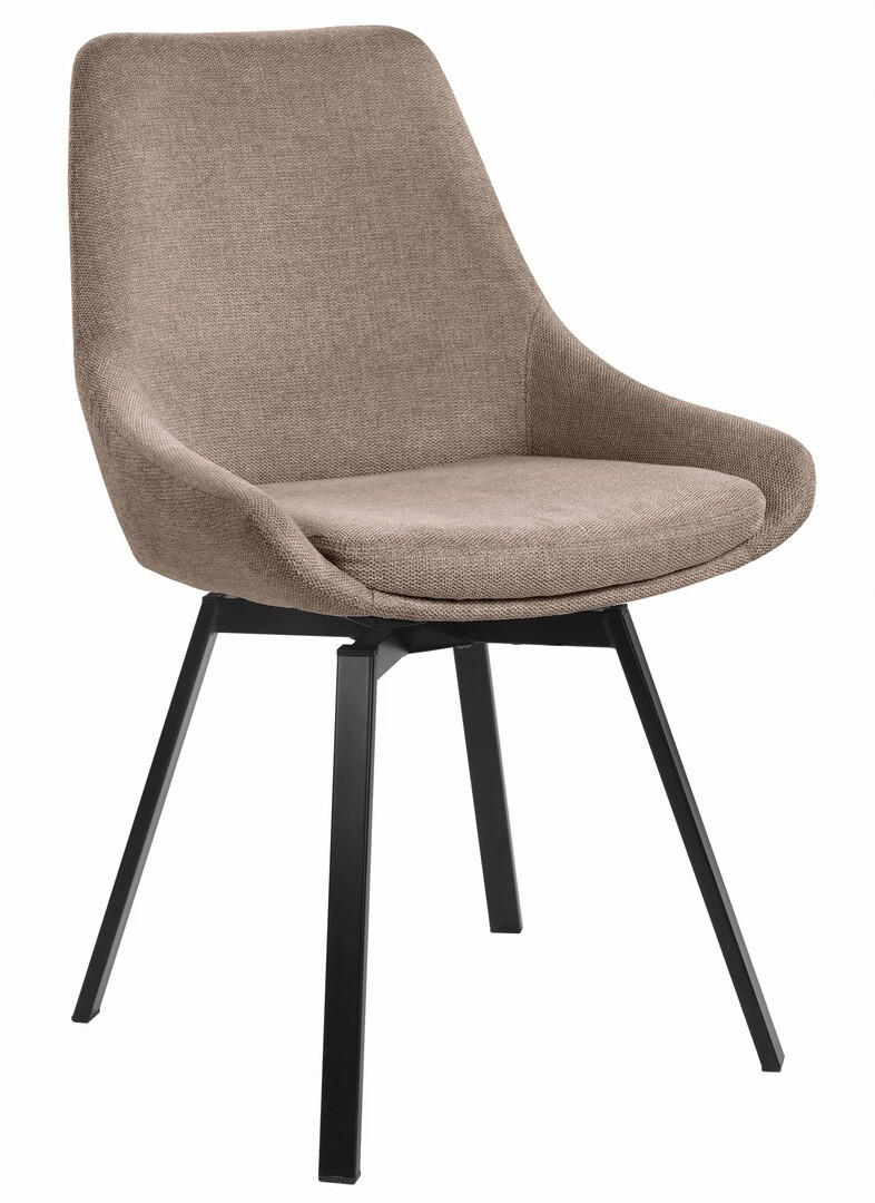 STOL  i stål  - brun/svart, Design, metall/textil (56/83,5/49cm) - Best Price