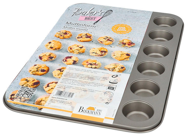 MUFFINSPLÅT - grå, Basics, metall (27/2/35,4cm) - Birkmann