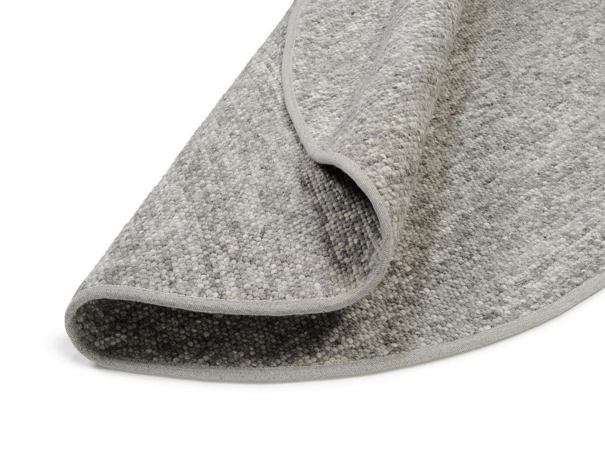 HANDWEBTEPPICH 150/150 cm Helsinki Graubraun  - Graubraun, Basics, Textil (150/150cm) - Linea Natura