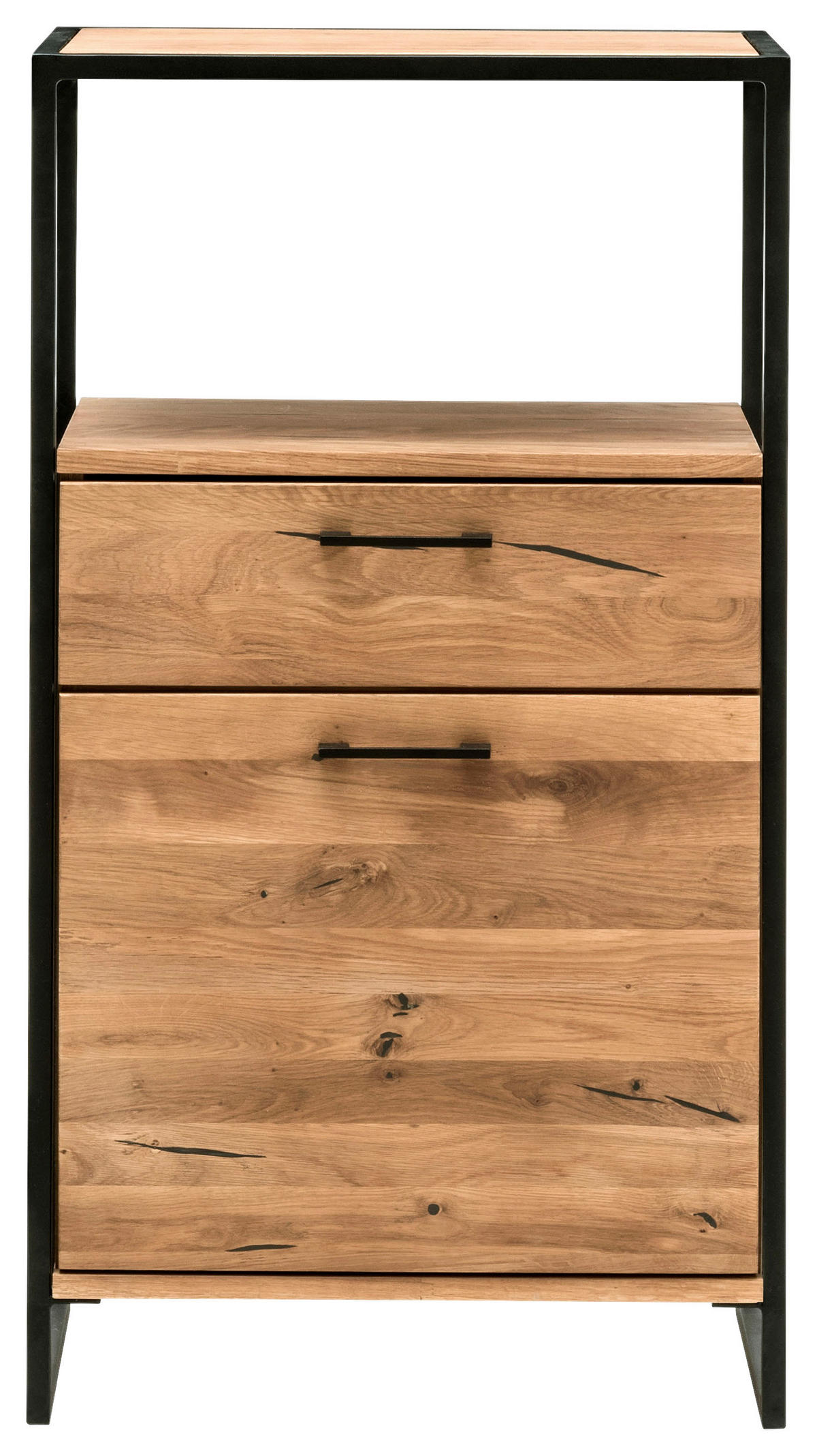 KOMMODE  in 60/108/39 cm  - Schwarz, Design, Holz/Metall (60/108/39cm) - Linea Natura