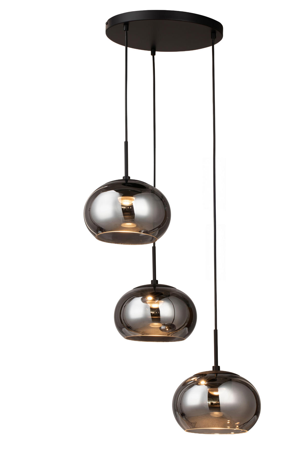 LED-HÄNGELEUCHTE Mila 50/150 cm   - Schwarz, Design, Glas/Metall (50/150cm) - Novel