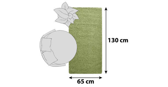 HOCHFLORTEPPICH 65/130 cm Dream 4000 Grün - Grün, KONVENTIONELL, Textil (65/130cm) - Novel