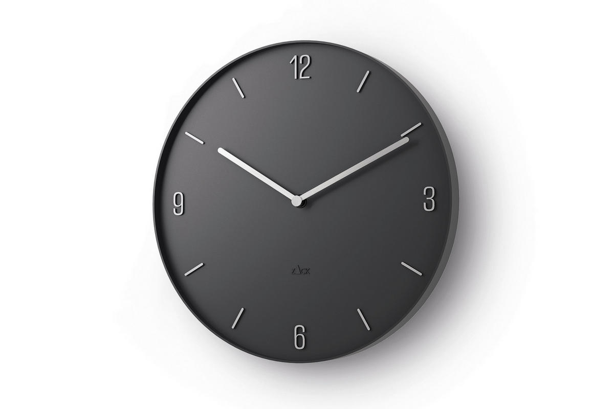 WANDUHR  Schwarz 30,0 cm  - Schwarz, Basics, Kunststoff (30,0cm) - Zack