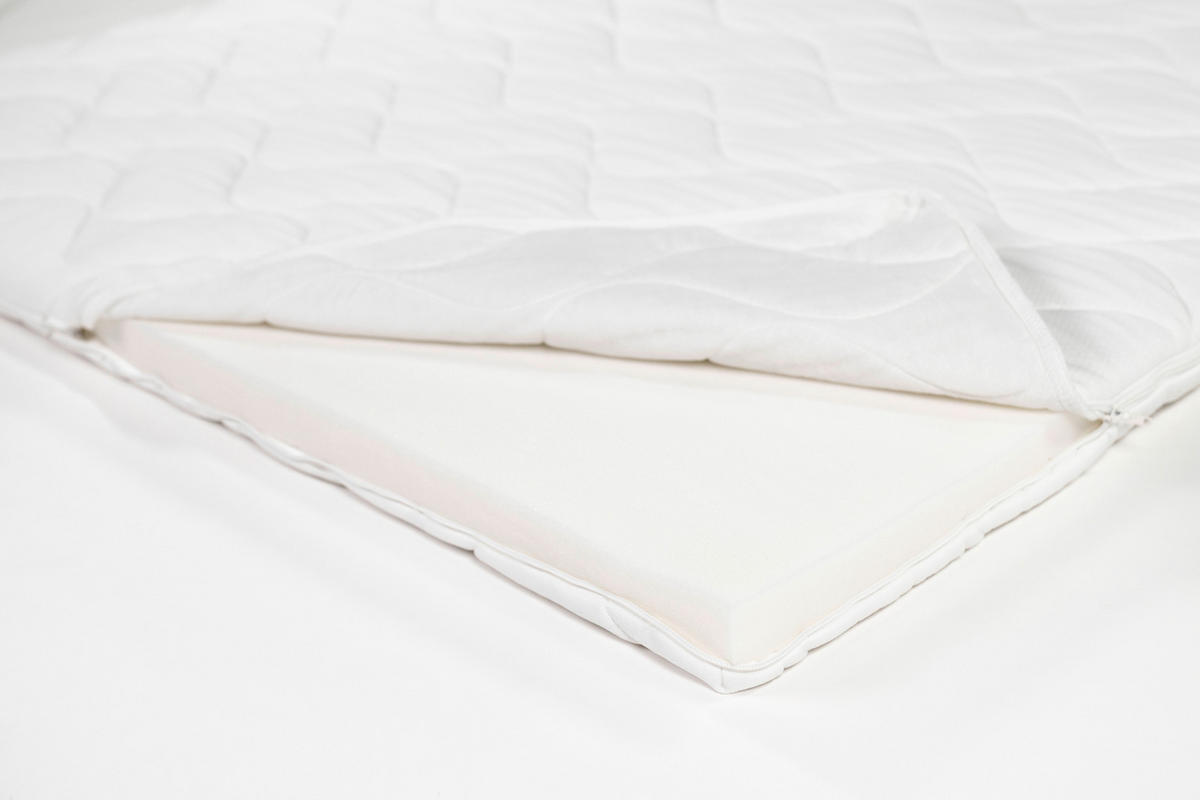 BÄDDMADRASS 200/200 cm  höjd ca 6 cm  - vit, Modern, textil (200/200cm) - Livetastic