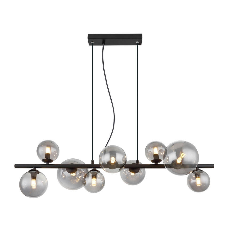LUSTER 86,6/120/36 cm - siva/crna, Trendi, staklo/metal (86,6/120/36cm)