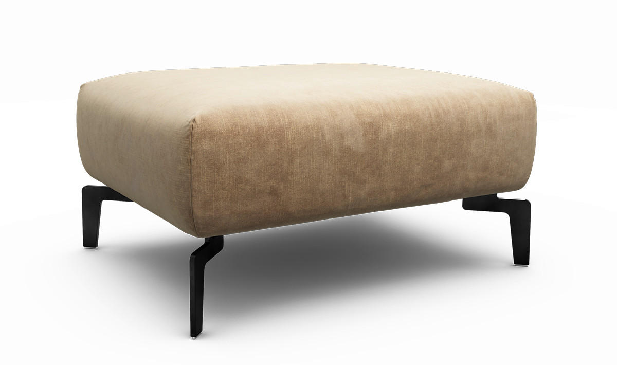 HOCKER Samt Sandfarben  - Sandfarben/Schwarz, Design, Textil/Metall (90/70/46cm) - SENSOO