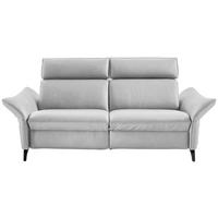2,5-SITZER  in Echtleder Hellgrau  - Anthrazit/Hellgrau, Design, Leder/Metall (194/94/95cm) - Himolla
