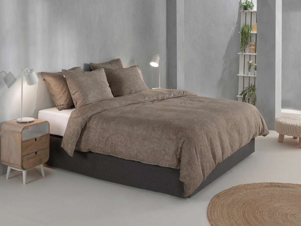 BETTWÄSCHE 2-teilig Paisley-di-Lino Renforcé 135/200 cm  - Taupe, Basics, Textil (135/200cm)