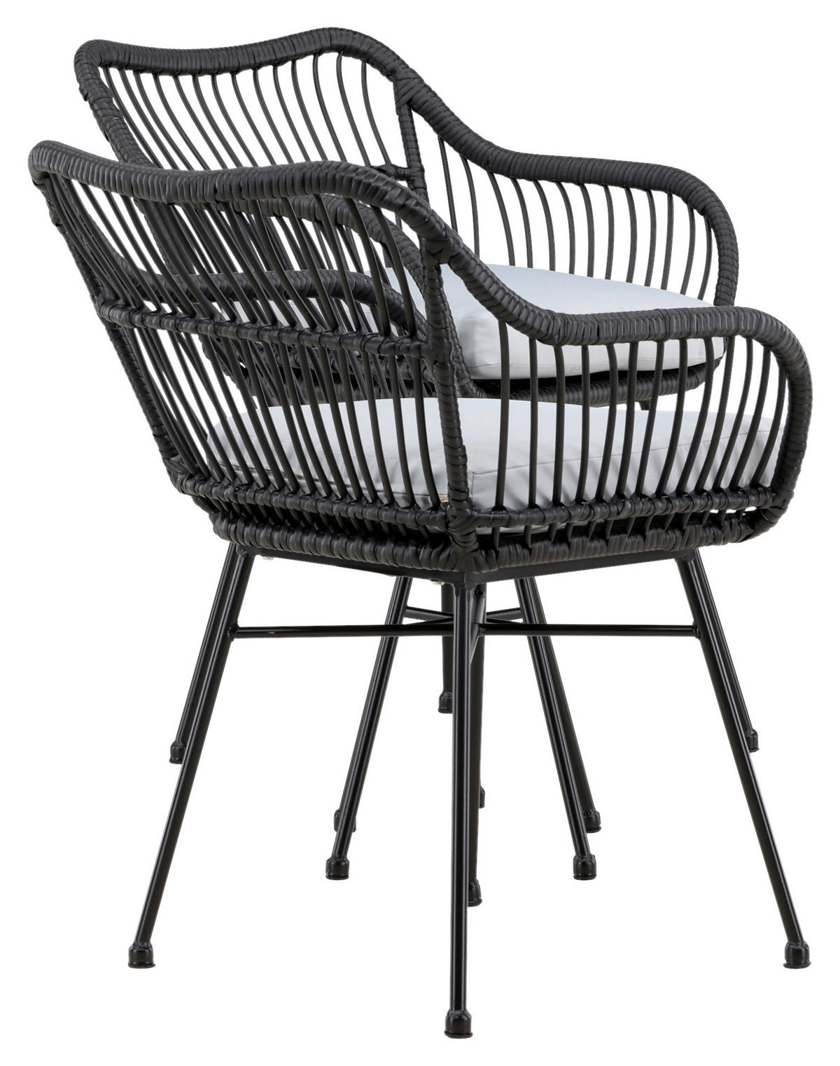 CAFÉSET metall, plast  - svart, Klassisk, metall/plast - Gardenson