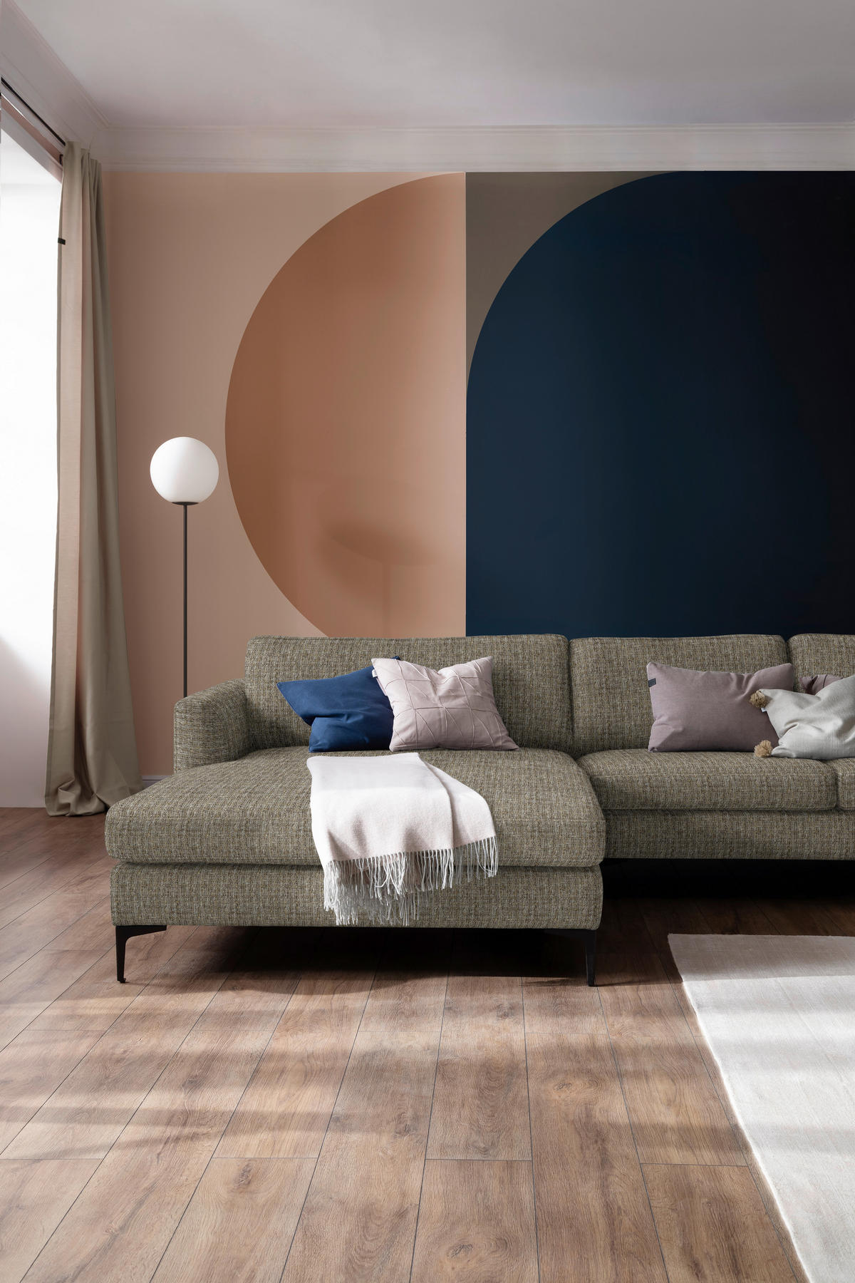 ECKSOFA in Flachgewebe Braun  195/310 cm  - Schwarz/Braun, Design, Textil/Metall (195/310cm) - Schöner Wohnen