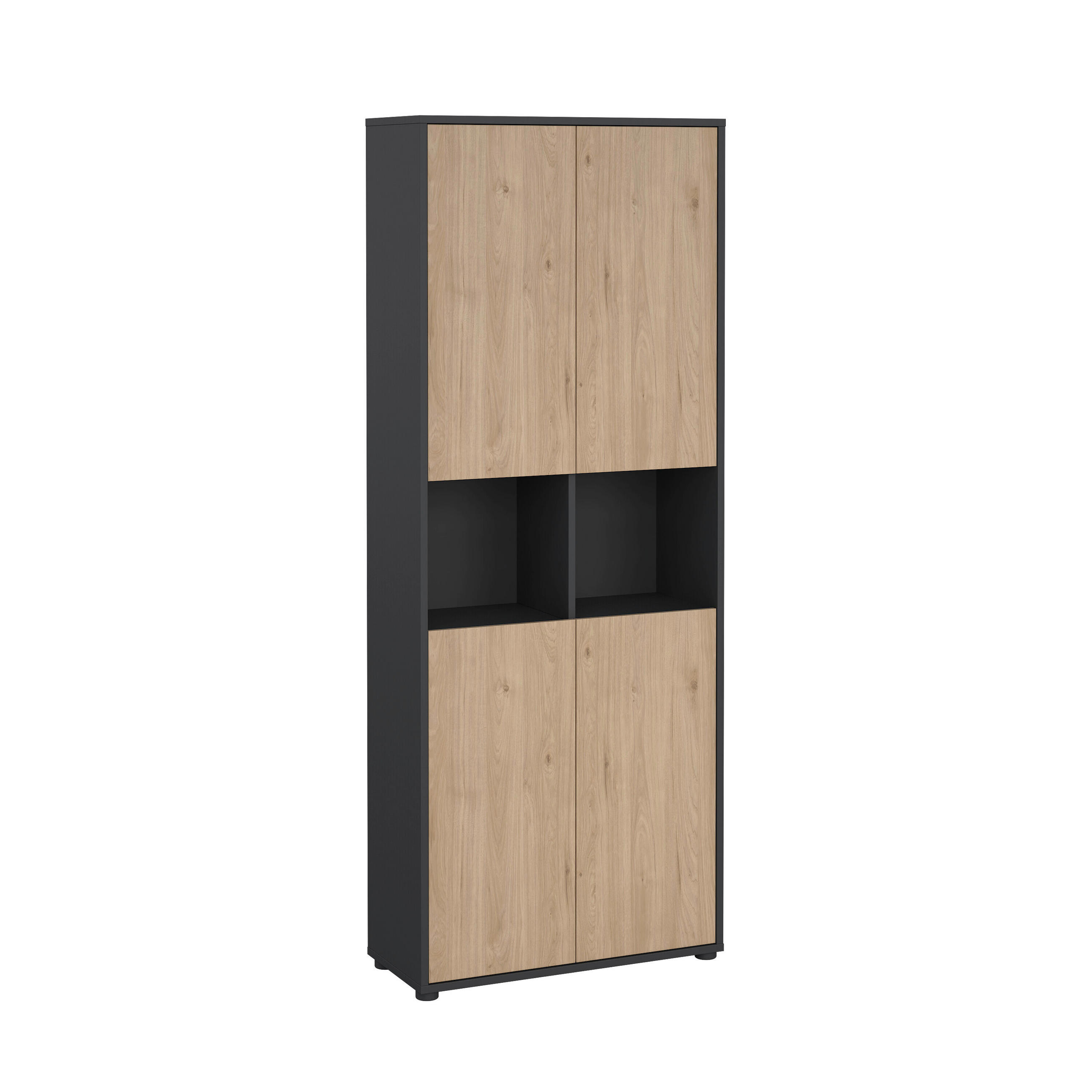 AKTENSCHRANK Grau, Eichefarben  - Eichefarben/Grau, MODERN, Holzwerkstoff (79,6/207,7/34,3cm) - MID.YOU