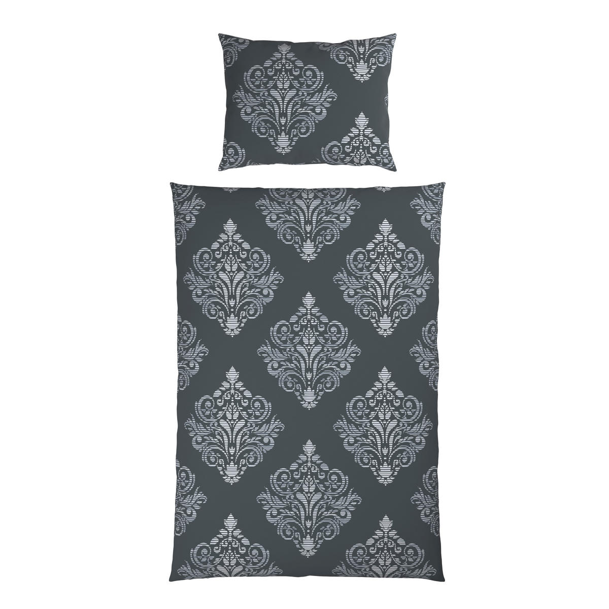 BETTWÄSCHE 2-teilig Satin 140/200 cm  - Grau, KONVENTIONELL, Textil (140/200cm) - Novel