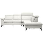 ECKSOFA in Echtleder Weiß  - Schwarz/Weiß, Design, Leder/Metall (285/239cm) - Cantus