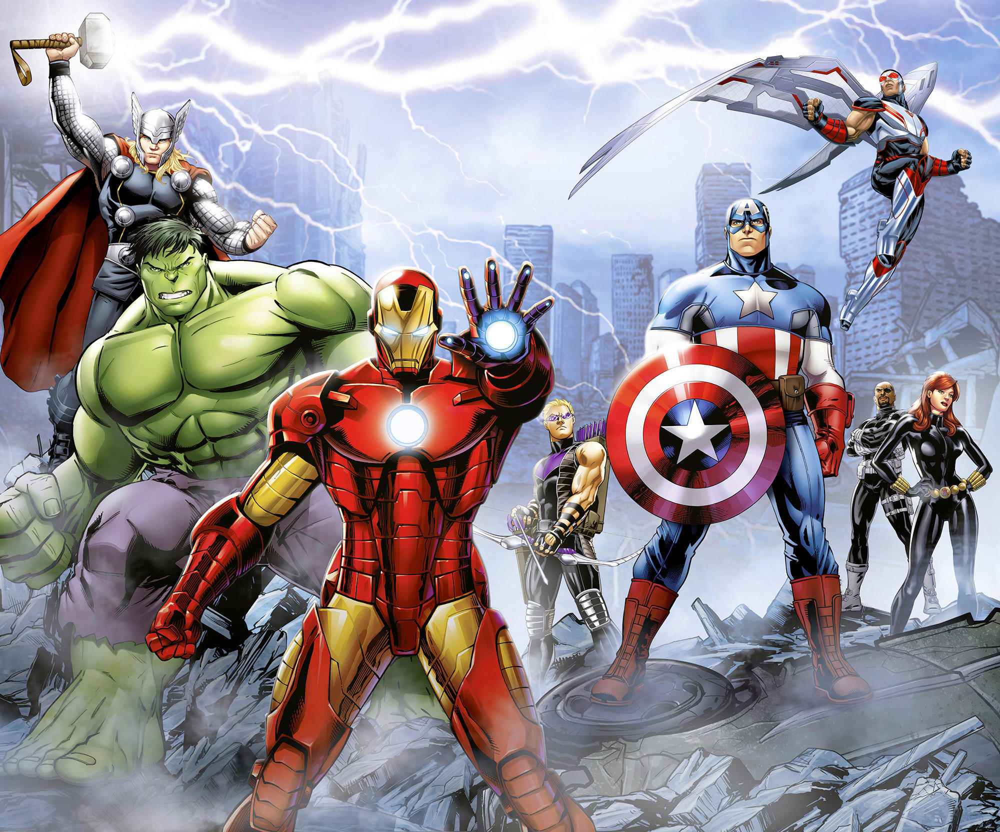 FOTOTAPETE AVENGERS ULTIMATE WARRIORS  - Naturfarben, Design, Textil (300/250cm) - Marvel