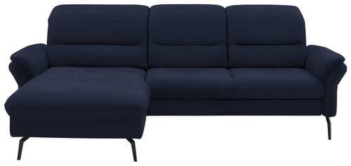 ECKSOFA in Flachgewebe Blau  - Blau/Schwarz, Konventionell, Textil/Metall (181/260cm) - Beldomo Speed